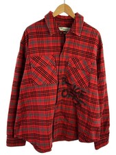 OFF-WHITE Camicia manica lunga cotone rosso check OMGA091F19F33006