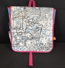 Zaino borsa a libro vintage anni 2000 (NOS) marca Alex cartone animato rosa blu