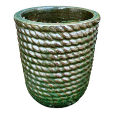 Vaso verde in ceramica da