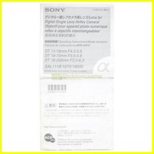 Sony DT 11/18mm f4,5-5,6 18/70mm f3,5-5,6 18/200mm f3,5-6,3 manual ENGLISH FR