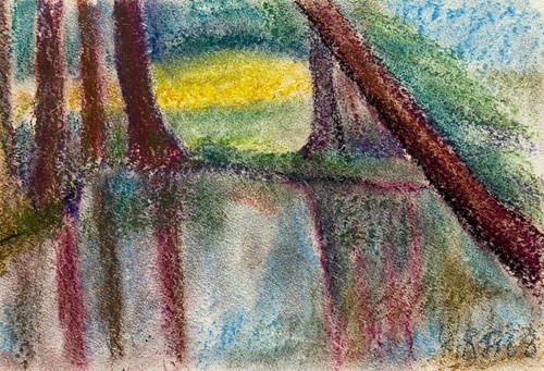 Alberi pastello colorati sulla