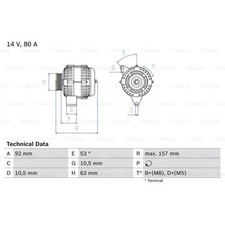 BOSCH Dinamo Generatore 80A