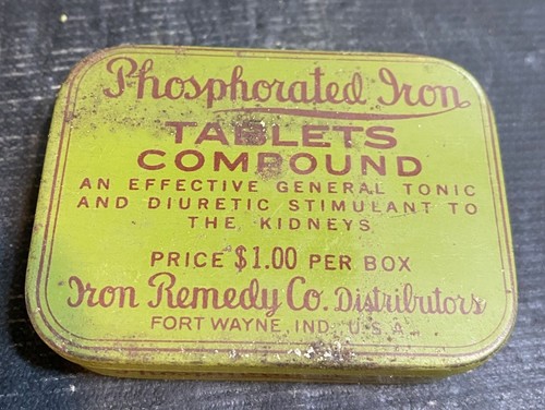 Vintage tin phosphorated iron - phosphorated,