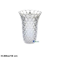 PORTAFIORI VASO PER CIMITERO PLASTICA EFFETTO CRISTALLO TRASPARENTE H.22xD.16