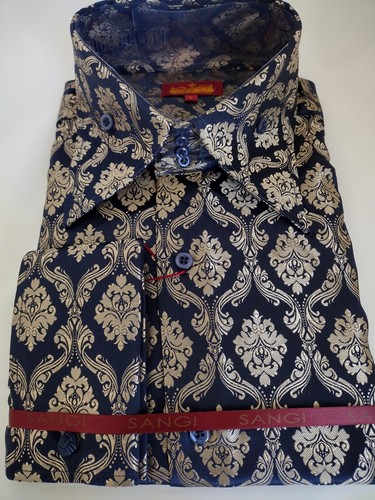 Camicia uomo blu navy tortora