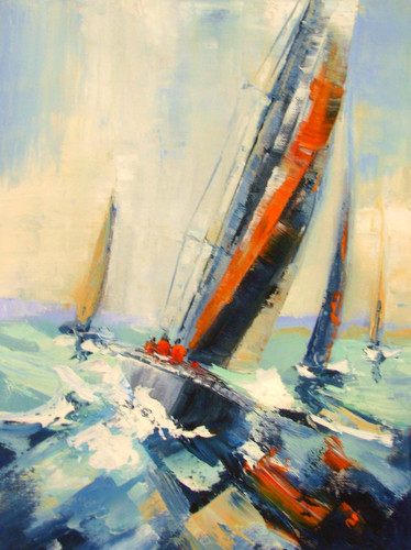 Yacht dipinto olio - yacht,