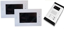 Coppia videocitofono 2 Monitor Vivavoce Colori 4 fili per condominio bifamiliare