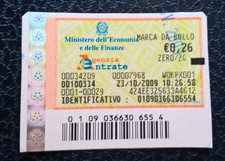 2010 REPUBBLICA SPLENDIDA MARCA  BOLLO TASSA FISSA 23.10.2009 x € 0,26 USD c.280