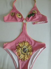 lotto 972b costume mare monokini donna intero rosa VERDISSIMA tg.EUR 70-usa32