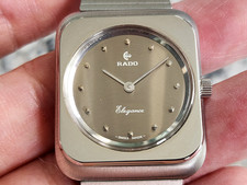 Nos Vintage Rado Elegance Carica Manuale Swiss made Gents Tank Quadrante Grigio Scuro.