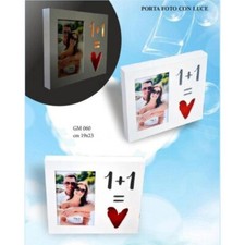 Cornice lampada amore "1 + 1=cuore" che si illumina - per innamorati 20x30x 6cm