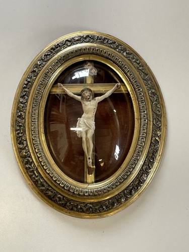 Antico crocifisso teca vetro - teca,