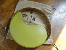 Etro borsa vintage pelle- Borsa a mano hobo- Verde acido- Chiusura a zip  