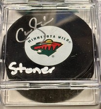 Clayton Stoner firmato Minnesota Wild logo Puck con cubo