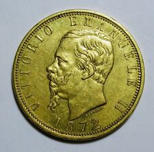 VITTORIO EMANUELE II RE D'ITALIA 100 LIRE ORO 1872 ROMA QSPL SIGILLATA
