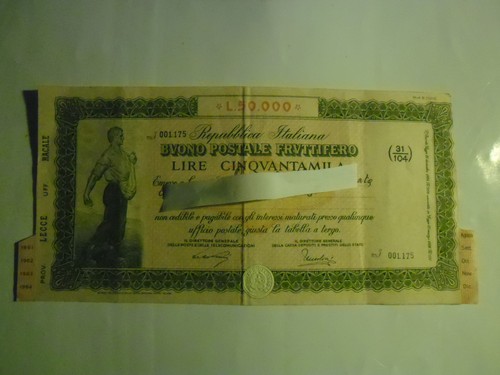 Buono postale fruttifero - fruttifero, da