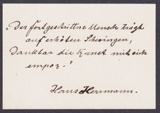 Hans Herrmann Maler Autograph