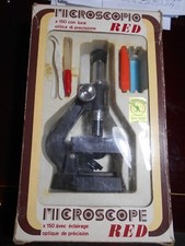 Microscopio giocattolo RED Vintage PAN LUDO 150X, usato
