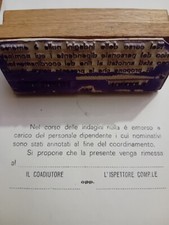 Raro timbro poste italiane vintage originale indagini disciplinari in legno