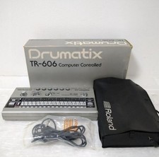 Roland TR-606 Drumatix Analog Drum Machine - Scatola, Custodia, Cavo - Testat...