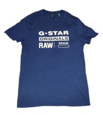 T-shirt G-star Raw Uomo Gstar Taglia L Blu Con Logo Maglietta Maglia Tshirt