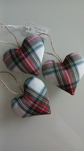 Decorazioni tartan cuori - tartan, da