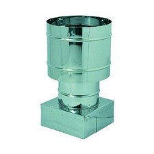 FUMAIOLO A CAPPELLO QUADRO  'ANTIVENTO' IN ACCIAIO INOX cm 25 x 25