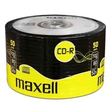 50 CD-R CD 52x dischi originali Maxell vuoti registrabili 80 minuti 700 MB MX624036 S/W