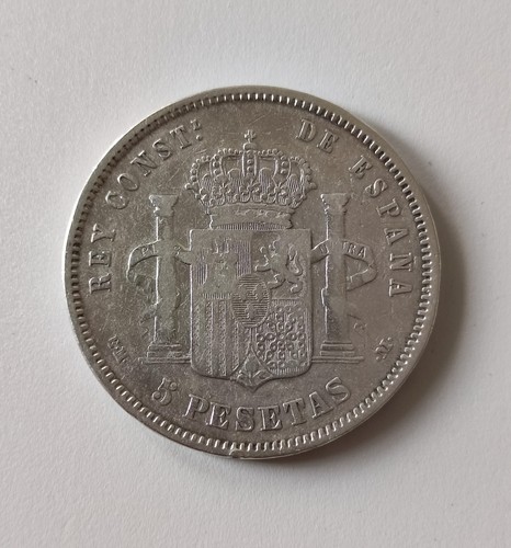 Espagne pesetas alfonso xii - espagne, 5