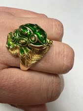 ANELLO RANA VERDE IN ARGENTO