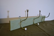 Antico Appendiabiti Appendino Attaccapanni Vintage da Parete muro in legno Ferro