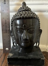 Black Cast Iron Buddha Head