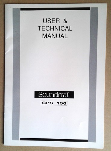 Soundcraft cps 150 - user, &