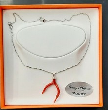 Collana in Argento ciondolo Corallo naturale Ramo