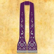 Stola romana ricamata viola