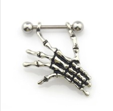 Orecchini scheletro mano acciaio inox / Earrings stainless steel skeleton hand