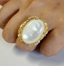 Anello donna madreperla bianca