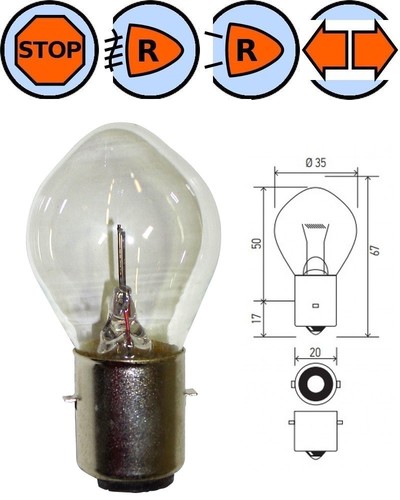 Lampadina 12v 35w - 12v, ba20s