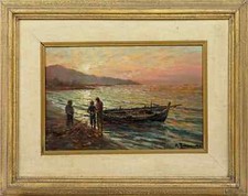Dipinto olio su tavola Andrea