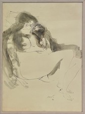 SAETTI BRUNO (Bologna, 1902 - 1984) MATERNITÀ tecnica mista su carta 1968 cm. 69