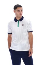 Polo uomo FILA classica vintage a righe - bianco/verde/FILA Navy