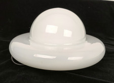 Plafoniera applique vetro Murano bianco UFO d35cm vintage Mazzega Anni 70 -80G)