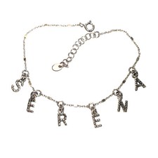 BRACCIALE IN ARGENTO 925, CON NOME PERSONALIZZABILE, LETTERE PENDENTI