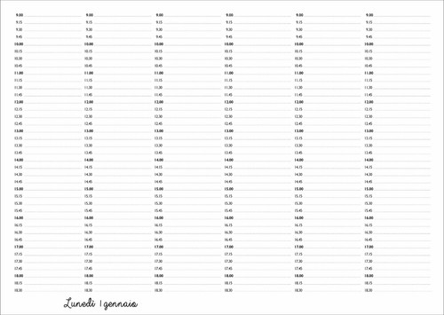 Planning calendario