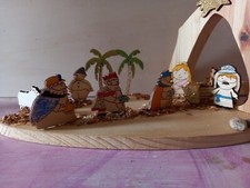 Presepe Artigianale in legno di Abete fatto a mano Miniatura Idea Regalo Natale