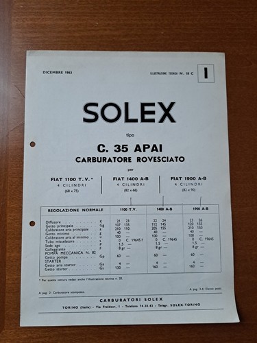Opuscolo carburatore - opuscolo,