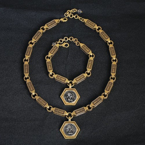 Set ciondolo moneta esagonale
