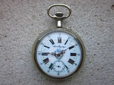 OROLOGIO DA TASCA ANTI MAGNETIQUE CARROZZA CAVALLO CALESSE CIPOLLA GRANDE 66 MM