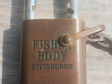 Lucchetto vintage Best Fisher Body Pittsburgh con chiave numerata originale corrispondente