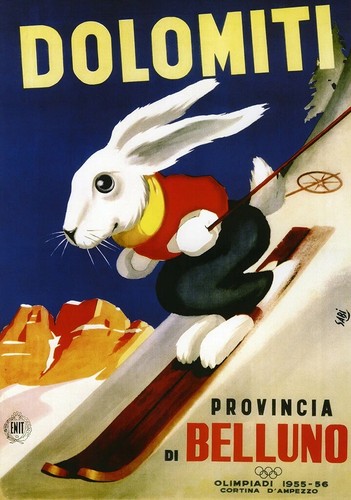 Poster sci dolomiti - sci, provincia
